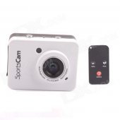 PANNOVO 2.4" Touch Screen 5.0M CMOS HD Waterproof Sport Mini Camcorder w/ HDMI + Remote - White