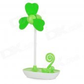 Cute Mini USB 3-Blade Fan - Green + White (3 x AAA)