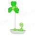 Cute Mini USB 3-Blade Fan - Green + White (3 x AAA)