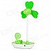 Cute Mini USB 3-Blade Fan - Green + White (3 x AAA)