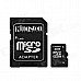 Kingston 4GB microSDHC Class 4 Flash Memory Cards with SD Adapter SDC4/4GB