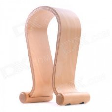 Samdi U Shaped Wood Birch Headphone / Earphone / Headset Holder Stand - Brown