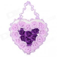 Romantic Rose Shaped 18-Soap Flower Bath Confetti - Grey Violet + Modena