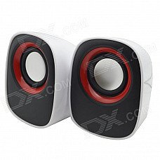 WLD FS-34 2 x 3W Mini Speakers for Laptops / Computers - White + Red + Black WLD FS-34 2 x 3W Mini Speakers for Laptops / Computers - White + Red + Black