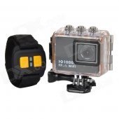 AT200 Sports Waterproof 1.5" TFT Screen HD CMOS Bike Mounted R/C DVR Video Recorder w/ Wifi - Black