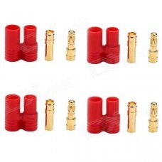 DIY 3.5mm Gold Plated Banana Plug Connector for Fixed Wing R/C Aircrafts - Golden + Red (4 Sets) DIY 3.5mm Gold Plated Banana Plug Connector for Fixed Wing R/C Aircrafts - Golden + Red (4 Sets)