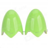 Yayusi A520 Fashion 6W USB Speakers w/ Light - Green + White (2 PCS)