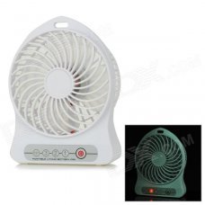 F-59 Portable USB 2.0 / 18650 Li-ion Battery Rechargeable 4-Blade Fan - White F-59 Portable USB 2.0 / 18650 Li-ion Battery Rechargeable 4-Blade Fan - White