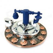 KG7 Multi-functional Rotary Automatic Clean Ashtray - Black + Blue