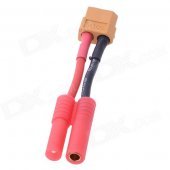 XT60 Male to 4.0mm Bullet Banana Wire Connector / Adapter - Red