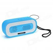 HY HY-BT74 Bluetooth V2.0 Speaker w/ 3.5mm / USB 2.0 / Microphone / FM / TF - Blue + White