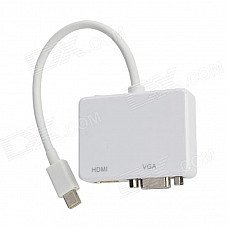 Mini DisplayPort to HDMI / VGA Adapter - White (18cm-Cable) Mini DisplayPort to HDMI / VGA Adapter - White (18cm-Cable)