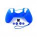 A-M011 Protective Silicone Case + Rocker Cap + Cross Key + Key Cap Set for PS4 Controller - Blue