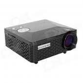 Geekwire LP-6B Portable FHD 1080P LED Projector w/ HDMI, VAG, USB 2.0, AV, SD - Black (EU Plug)