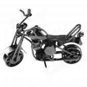DF-020 Retro Desk Decoration Motorcycle Toy w/ Rotatable Wheels / Front - Silvery Grey