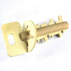 Educational Wood Key Unlock Puzzle Toy - Yellow Educational Wood Key Unlock Puzzle Toy - Yellow