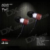 AEAR D00267 Zinc Alloy + Wood Pro Stereo In-Ear Earphones w/ Mic. / Remote - Black + Silver