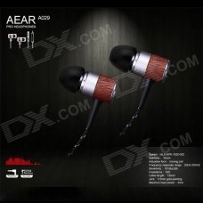 AEAR D00267 Zinc Alloy + Wood Pro Stereo In-Ear Earphones w/ Mic. / Remote - Black + Silver AEAR D00267 Zinc Alloy + Wood Pro Stereo In-Ear Earphones w/ Mic. / Remote - Black + Silver
