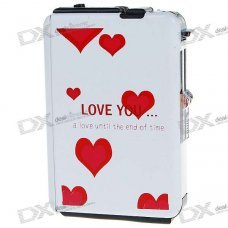 2-in-1 Cigarette Case with Butane Jet Torch Lighter - Love You (Holds 10 Cigarettes)