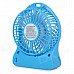 Portable USB 2.0 Powered 4-Blade 3-Mode Mini Desktop Fan w/ LED - Blue (1 x 18650) Portable USB 2.0 Powered 4-Blade 3-Mode Mini Desktop Fan w/ LED - Blue (1 x 18650)
