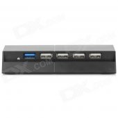Mini Portable 5-Port USB 3.0 + USB 2.0 HUB for PS4 - Black