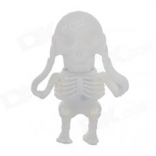 KL-23 Skull Skeleton Style USB 2.0 Flash Drive - White (16GB)