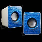 NINTAUS Y-033 Fashion Portable USB Powered 3.5mm Wired Desktop Speaker Set - Blue + Black