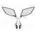 DIY Rhombus Shaped Motorcycle Rearview Mirror - Silver + Black (1 Set) DIY Rhombus Shaped Motorcycle Rearview Mirror - Silver + Black (1 Set)