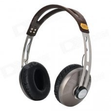 KO-STAR KHM-681 3.5mm Jack Plug HiFi DJ Headphone Headset w/ Microphone - Black + Brown KO-STAR KHM-681 3.5mm Jack Plug HiFi DJ Headphone Headset w/ Microphone - Black + Brown