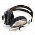 KO-STAR KHM-681 3.5mm Jack Plug HiFi DJ Headphone Headset w/ Microphone - Black + Brown KO-STAR KHM-681 3.5mm Jack Plug HiFi DJ Headphone Headset w/ Microphone - Black + Brown