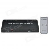 CHEERLINK L3HDSS0202 2 x 2 1080P HDMI1.4a Switcher / Splitter w/ EU Plug Adapter - Black
