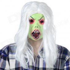 Halloween Scary Ghost Face Mask - White + Green Halloween Scary Ghost Face Mask - White + Green