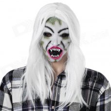 Halloween Scary Ghost Face Mask - White + Multi-Color Halloween Scary Ghost Face Mask - White + Multi-Color