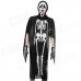 Halloween Skeleton Style Cosplay Costume + Face Mask + Gloves Set - Black + White Halloween Skeleton Style Cosplay Costume + Face Mask + Gloves Set - Black + White