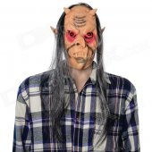 Halloween Scary Latex Ghost Style Face Mask - Light Yellow + Multi-Color