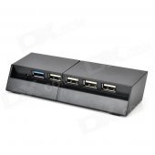 USB 3.0 + 4-USB 2.0 Hub w/ Charging Cable for PS4 - Black + Grey