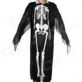Halloween Cosplay Skeleton Style Costume - Black