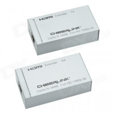 CHEERLINK HDT003 Full HD 1080P 3D HDMI Extender Set w/ CAT 5 / 6 - Silver + Black CHEERLINK HDT003 Full HD 1080P 3D HDMI Extender Set w/ CAT 5 / 6 - Silver + Black