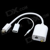 CHEERLINK Mini DVI Male to RCA Female / S Terminal + Bisected Audio Cable Set - White