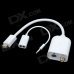 CHEERLINK Mini DVI Male to RCA Female / S Terminal + Bisected Audio Cable Set - White CHEERLINK Mini DVI Male to RCA Female / S Terminal + Bisected Audio Cable Set - White