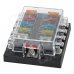 SZGAOY 14072702 10-Position Fuse Block Box Holder w/ 10 Fuses Safty Pieces + Wiring Terminals SZGAOY 14072702 10-Position Fuse Block Box Holder w/ 10 Fuses Safty Pieces + Wiring Terminals