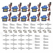 SG90 Universal 9g Servo Motors w/ Accessories for R/C Robot / Helicopter - Blue + Yellow (10 PCS) SG90 Universal 9g Servo Motors w/ Accessories for R/C Robot / Helicopter - Blue + Yellow (10 PCS)