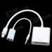 CHEERLINK Mini DVI Male to DP Female + Bisected Audio Cable Set - White (25cm)