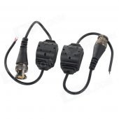 Passive Video Transmitter BNC Connector Cable for Camera Monitor - Black (2pcs)