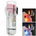 Plastic Windproof Refillable Ethane Lighter w/ LED - Red + Transparent (3 x AG3)