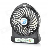 LiShuo LS-F95 Mini Portable USB Powered 4-Blade 3-Mode Fan - Black (1 x 18650)