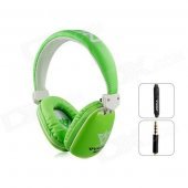 MQ33 Wired 3.5mm Jack Plug Headphone Headset w/ Microphone for IPHONE / IPAD / IPOD - Green + White