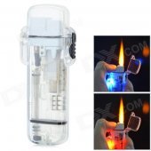 Water Resistant Ethane Yellow Light Refillable Lighter - White + Transparent (3 x AG3)