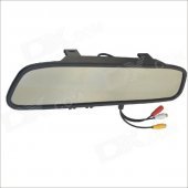 Carking YG-430 4.3" Car TFT LCD Rearview Mirror Monitor w/ AV Input for Parking - Black