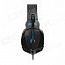 Each G4000 Stereo Pro Gaming Headband Headphone w/ Microphone / Remote / USB / 3.5mm - Blue + Black Each G4000 Stereo Pro Gaming Headband Headphone w/ Microphone / Remote / USB / 3.5mm - Blue + Black